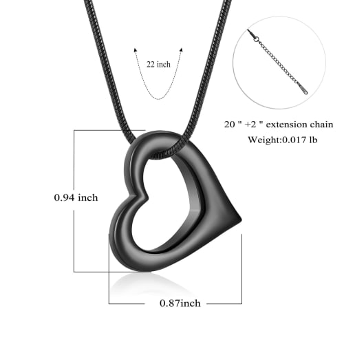 QGJNSGC Heart-Shaped Cremation Pendant for Keeping Ashes At Home, Includes Entombment Set, Hypoallergenic, Safe for Cremation, Ashes Capsule, Ashes Ca