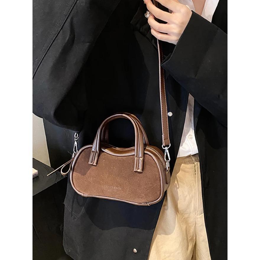 Brown Frosted Small Handbags  Autumn Winter New Pillow Bag High-end Textured Lady Commuter Crossbody Bags