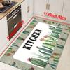 1Pcs Luxury Cactus Print Kitchen Mat Soft Thickened Kitchen Floor Mat Waterproof Non-slip Oil-proof Floor Mat Runner Rug