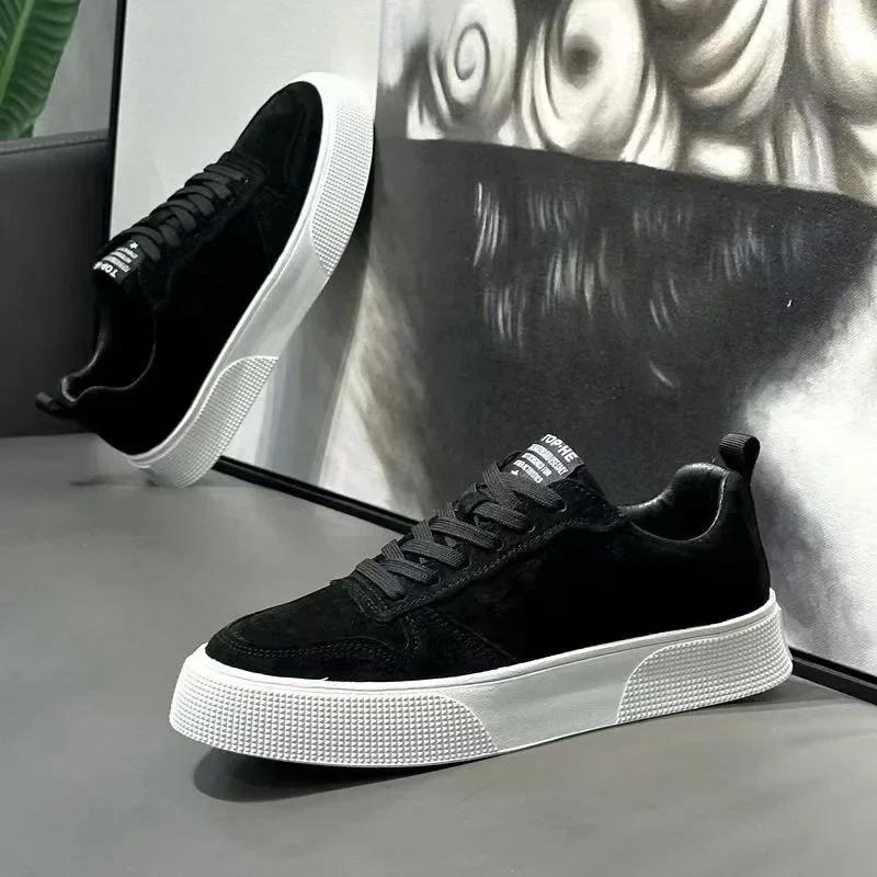 Chaussures de Skateboard pour Homme Chaussures Décontractées Tendance Semelle Épaisse à Lacets Antidérapantes Semelle Souple Confort Mode Chaussure de Sport pour Homme