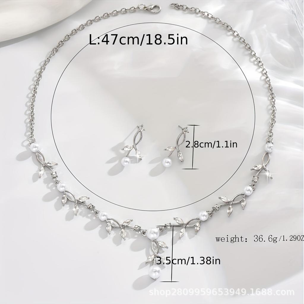 Alloy Necklace And Earring Set For Ladies - Wedding And Bridal Jewelry Set