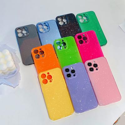 Glitter Candy Color Fashion Shockproof Phone Case For Iphone 11 12 13 14 Pro Xs Max X Xr 7 8 Plus Luxury Bling Soft Back Cover