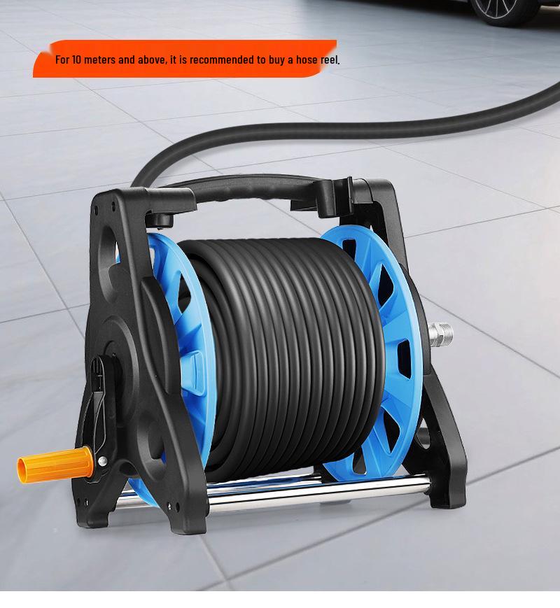 High-Pressure Water Hose Reel & Storage Rack for Car and Household Cleaning