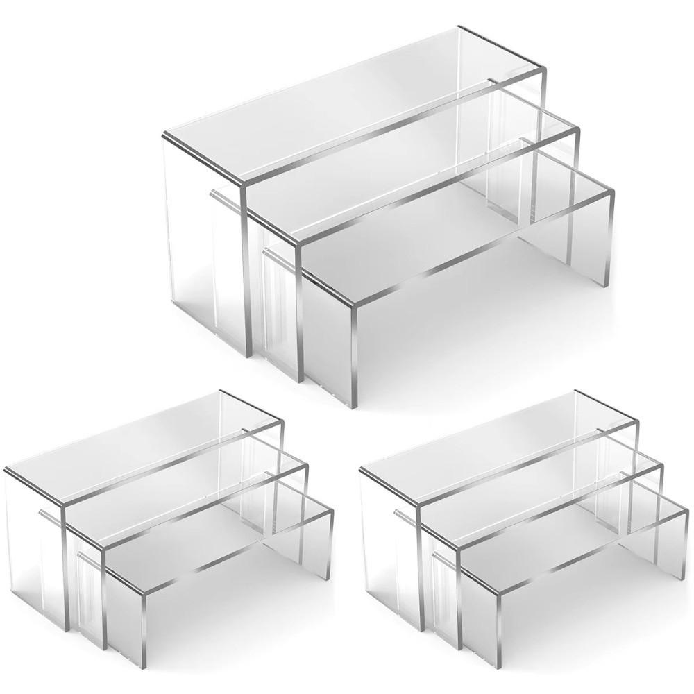 Stackable Structure Figurine Display Stand Transparent Acrylic Doll Display Stand Makeup Organizer