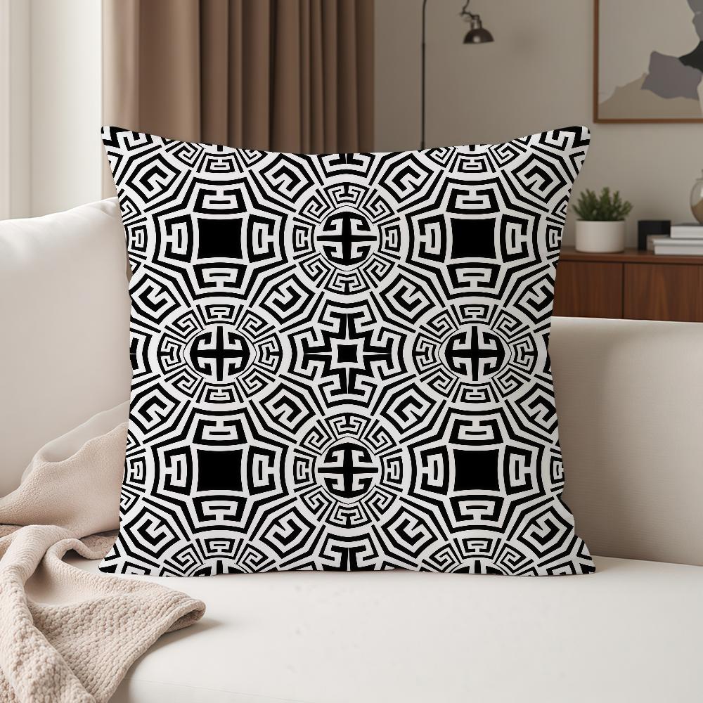 Greek Style Pattern Pillow Case Suitable For Bedrooms Living Rooms Cars Home Decoration