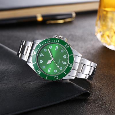 Relógio de Quartzo de Aço de Alta Qualidade Moda Negócios Masculino Marca de Luxo Verde Clássico Relógio de Luxo Retro Relógio de Pulso