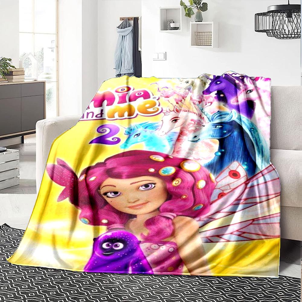 Mia and Me Print Flannel Blanket High Quality Warm Comfortable Cover for All Seasons Perfect for Gifts Home Decor