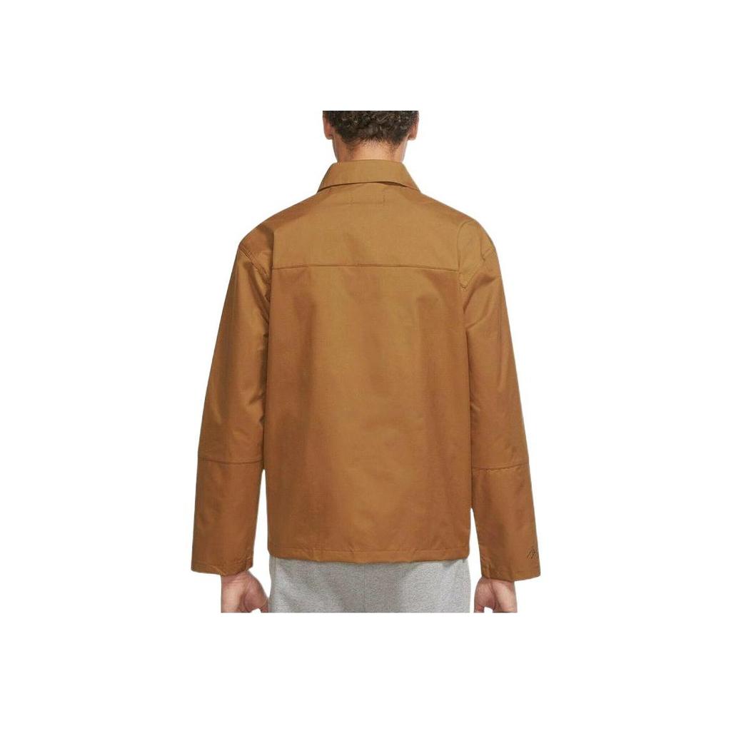 Jordan SS22 Jumpsuit Sports Jacket With Turn-Down Collar Men Outerwear Brown Yellow DJ0243-241