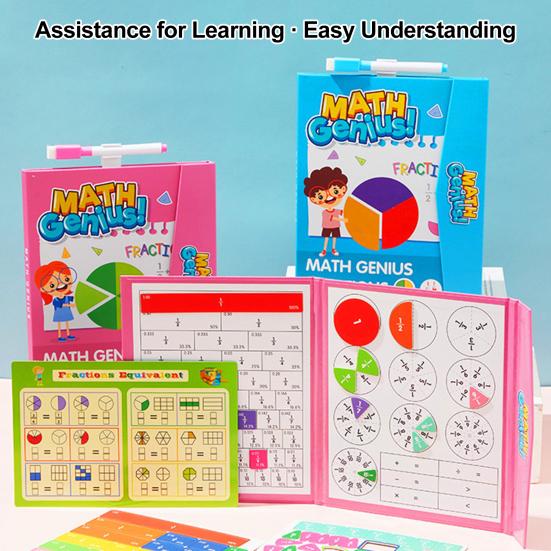 1 Set Magnetic Fraction Demonstration Book Fraction Learning Magnetic Tiles Circles