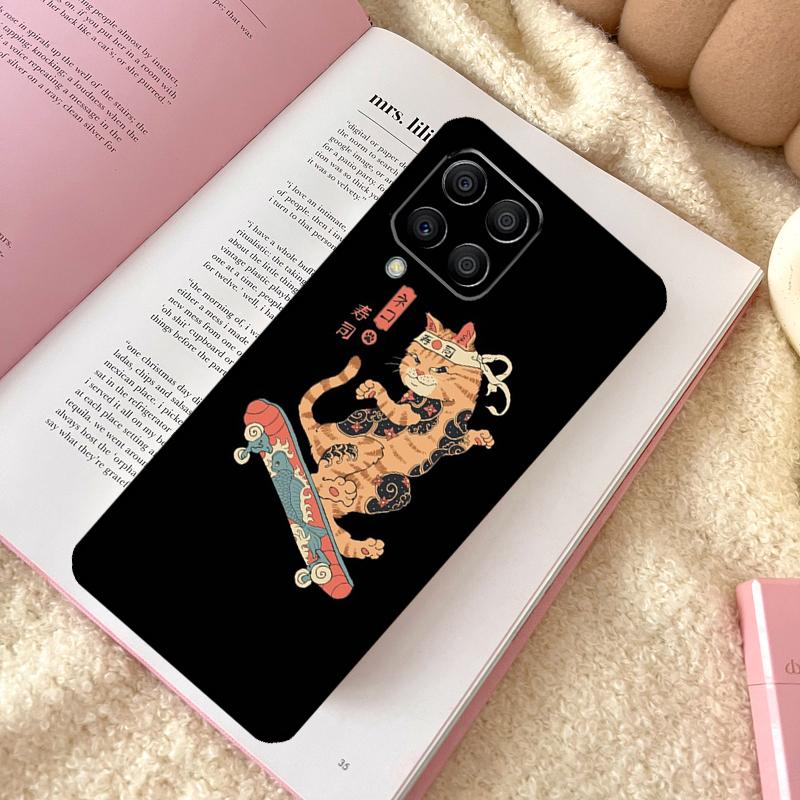 Ukiyo-e Samurai Cat Neko Ramen Case For Samsung Galaxy M31 M13 M11 M12 M14 M15 M06 M16 M36 M56 M53 M32 M52 M35 M55 M34 M54