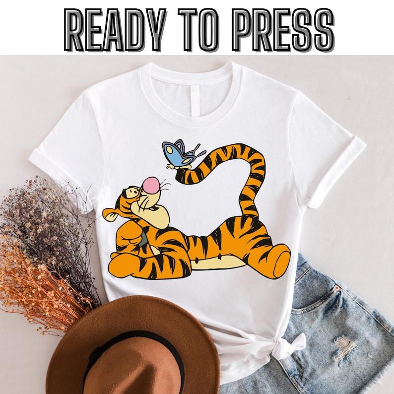 Disney Tigger with Butterfly Dtf, Winnie The Pooh Dtf, Disney Tigger Dtf, WDW Disneyland Matching Family Dtf, Magic Kingdom Dtf 120