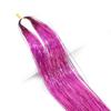 Hippie Decor Glitter Strips Party Headdress Tinsel Sparkle Silk Wig Long Straight Sparkly Ponytail