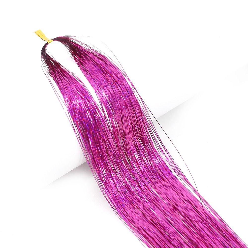 Hippie Decor Glitter Strips Party Headdress Tinsel Sparkle Silk Wig Long Straight Sparkly Ponytail