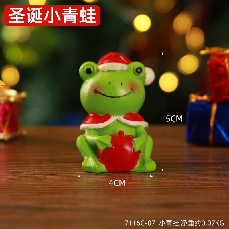 Christmas Mini Resin Figurines Christmas Decorations Ornament Desktop Cute Santa Clause Snowman Elk Ornament Navidad Xmas Decor