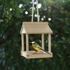 Wooden Hanging Bird Fossat Open Bird Feeder Patio Decoration