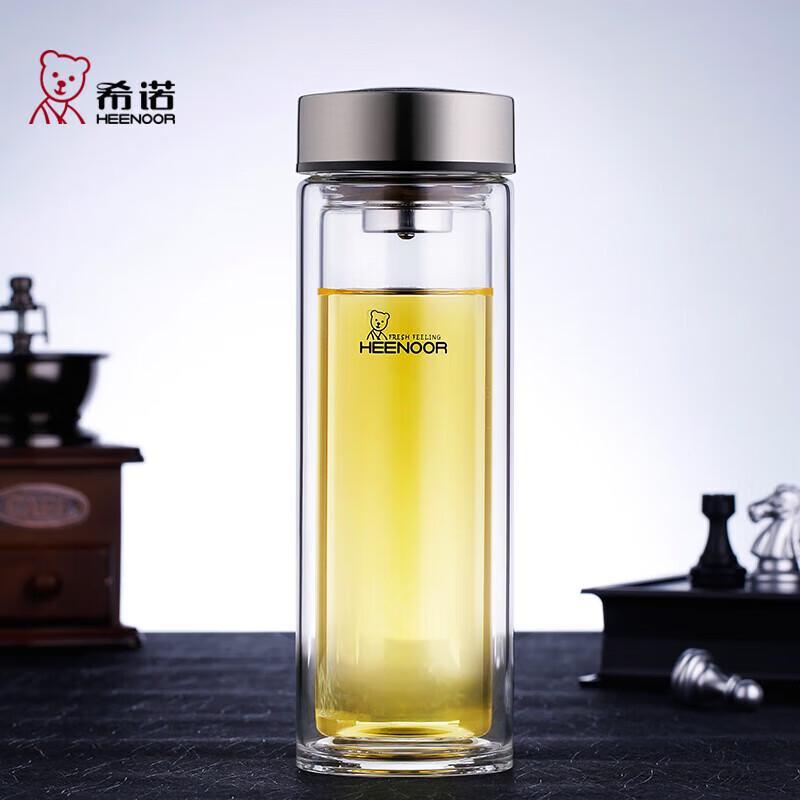 

Xinuo Men s Double-Wall Glass Tea Infuser Bottle