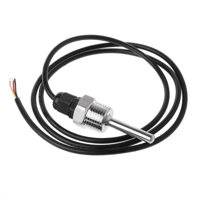 DS18B20 Digital Temperature Sensor G1/2\" Thread Probe DIA=7mm 3-core Wire SUS304 Drop Ship