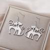 Unift Sassy Kitten Cat Charms Earrings for Women Girl Stainless Steel Dangle Earring Lovely Zircon Ear Piercing Pet Lover Gift