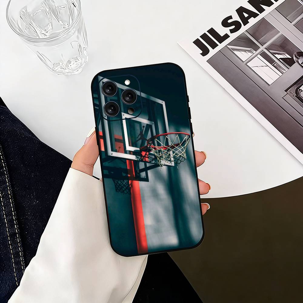 

B-basketball D-dunk Phone Case For iPhone 17,16,15,14,13,12,11 Plus,Pro Max,XS,Soft Silicone Black Cover iPhone11PROMAX
