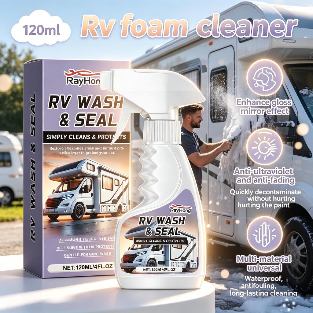 Rayhong RV Foam Cleaner Waterproof and Decontamination Coating  Car Maintenance Repair for RV Motorhome Boat Restores Shine 120ML