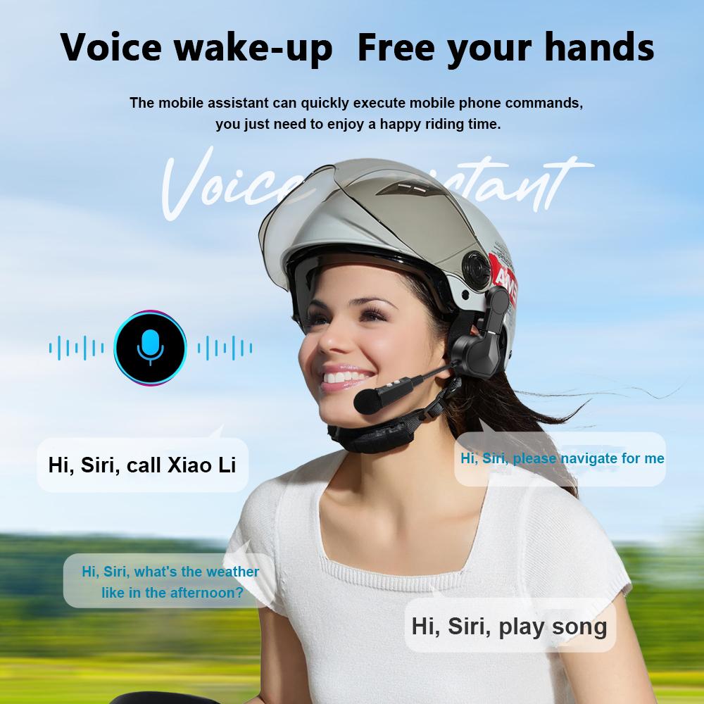 Bt9 Motorcycle Bluetooth Double Ear Helmet Headset 20 Hours Battery Life of 800M Intercom Waterproof Music Microphone Player