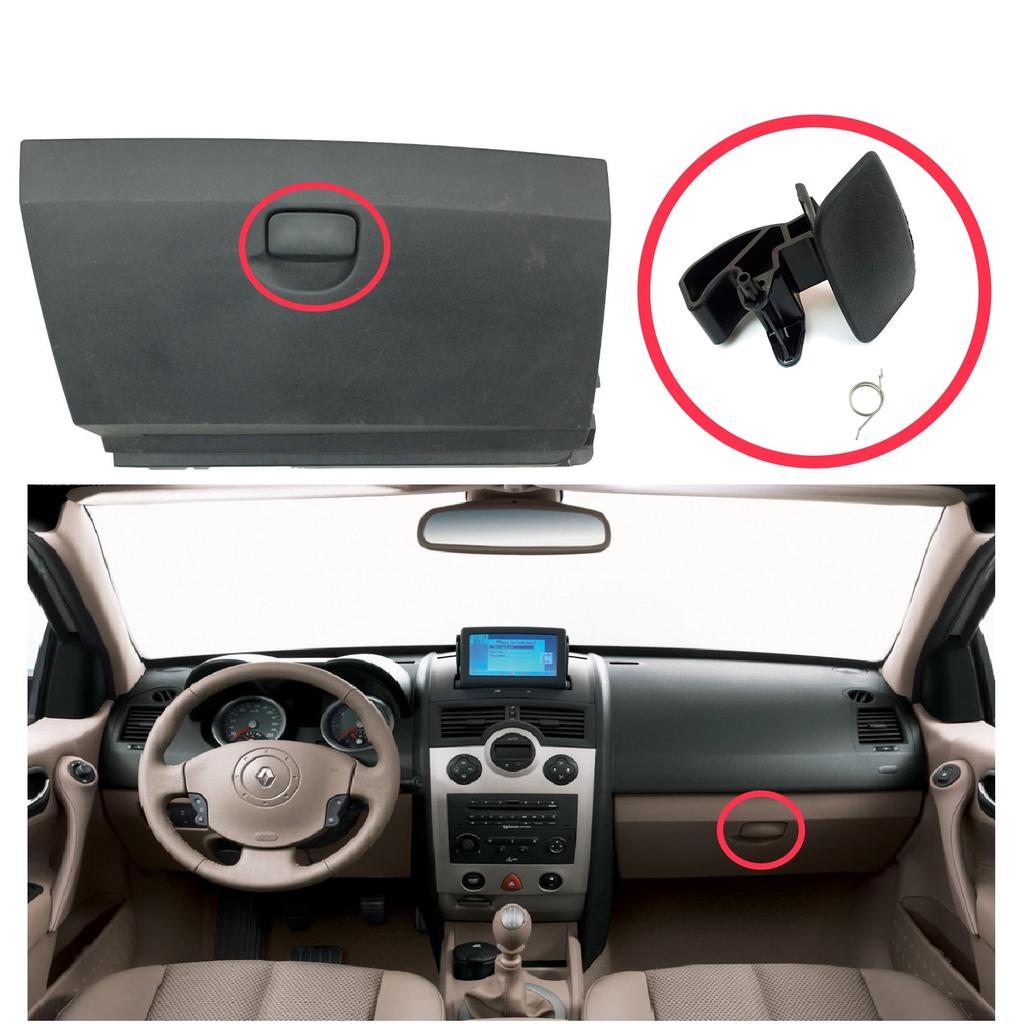 EDP1024 Glove Box Lid Handle Button Opener Black 8200078820 for Renault Megane MK2 Clio MK3