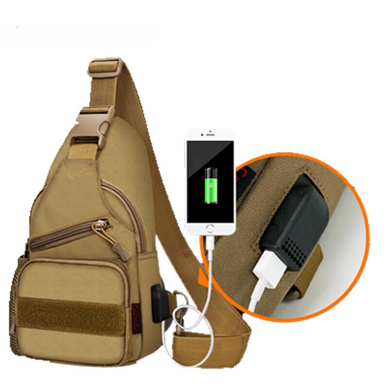 Tactical Chest Sling Bag with USB Charging Port 15L