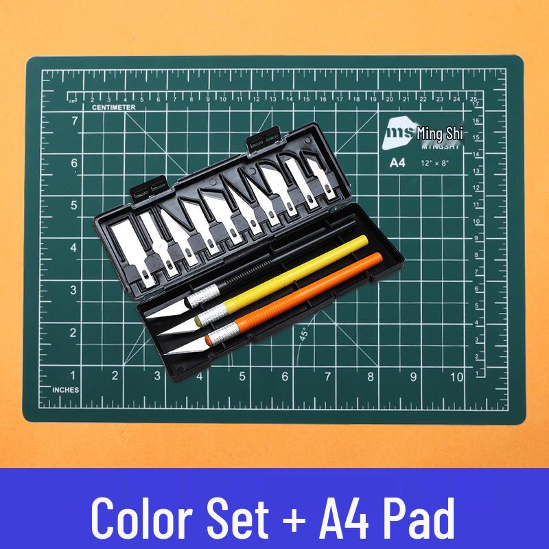 Handmade Carving Knife & Rubber Stamp Cutting Tool Set with Mat for Journals & Collage