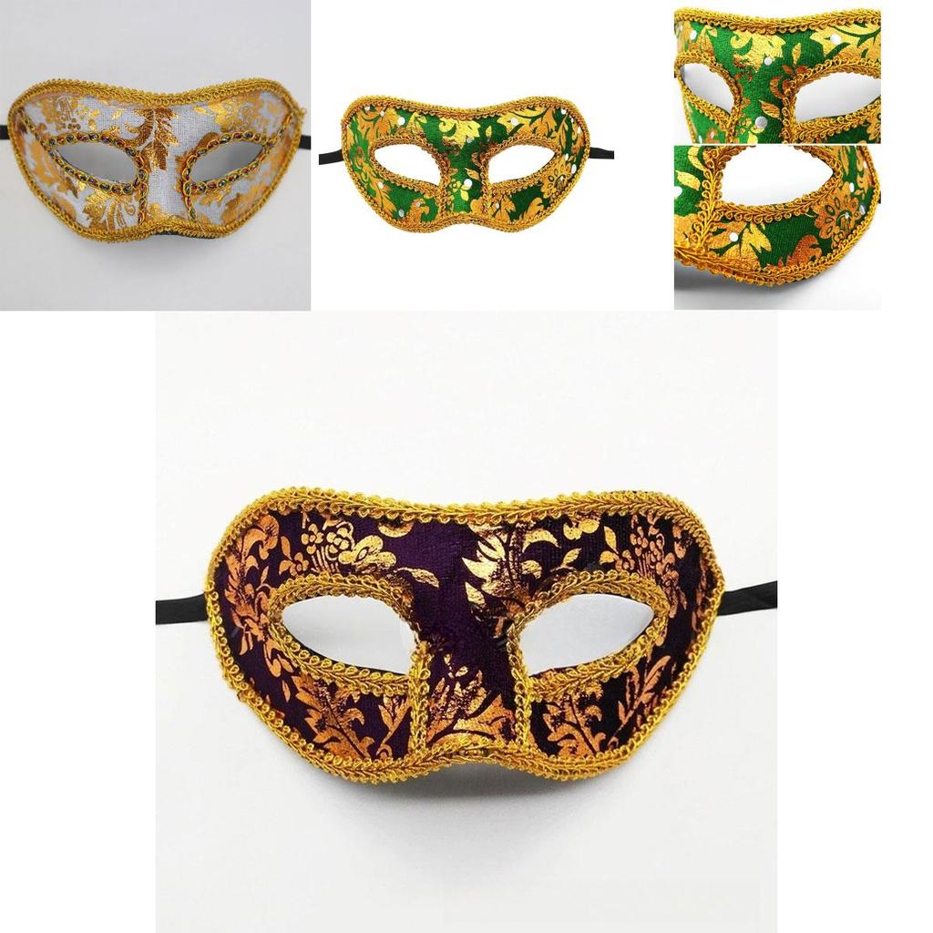Mysterious Angel Halloween Masquerade Party Men's Mask Plush Cloth Half Face Mask With Fabric Edges