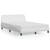 VidaXL Bed Frames with Headboard, Upholstered Bed with Slatted Base, Double Bed with Bedroom Footboard, White 373199