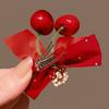 2pcs/set Hanfu Headwear Chinese Style Red Barrettes Cute Ancient Style Hair Clip  Winter