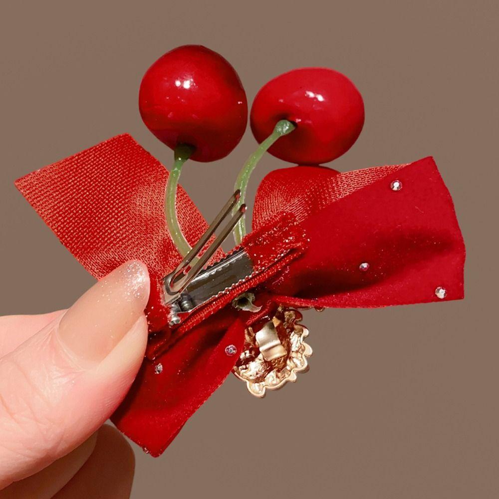 2pcs/set Hanfu Headwear Chinese Style Red Barrettes Cute Ancient Style Hair Clip  Winter