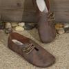 New Soft Leather Flat-bottomed Casual Single Shoes Women's Summer Shallow Mouth One-pedal Simple and Fashionable Large-size Women's Shoes