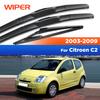 Front & Rear Wiper For Citroen C2 2003-2009 2004 2005 2006 2007 2008 Wiper Front&Rear Wiper Blades Windshield 24"+18"+12"