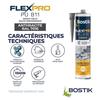 Tmel/spára - BOSTIK - Flexpro PU811 - Všechny materiály - Interiér/exteriér - Antracit RAL7016 - 300 ml