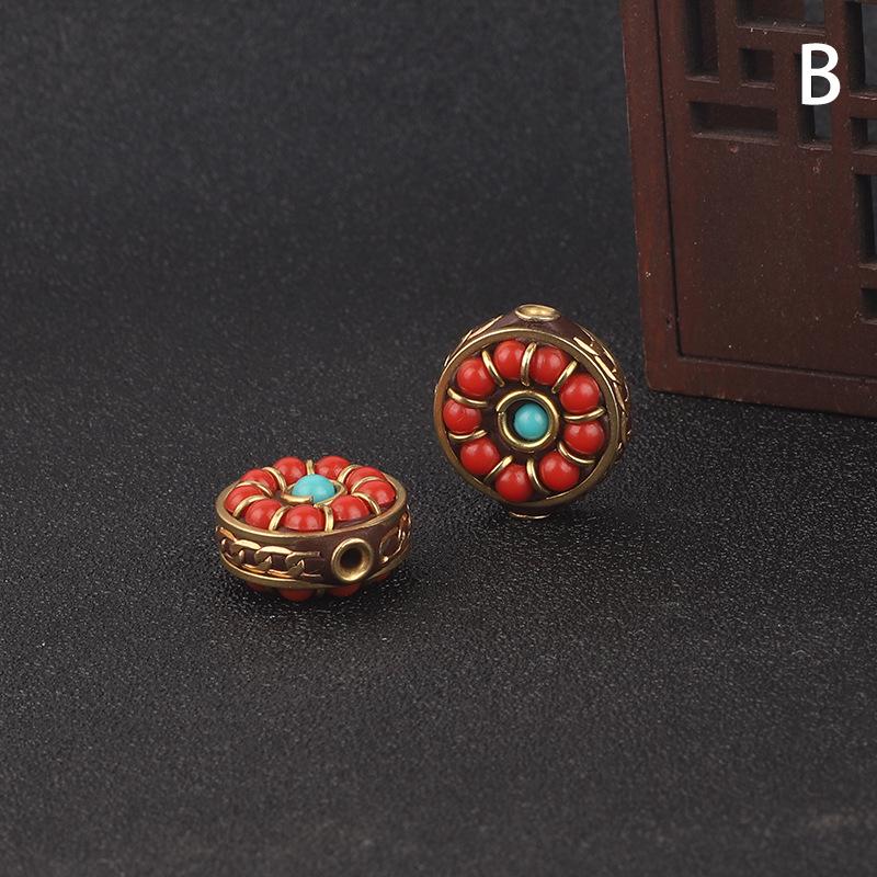 

Тибетский буддийский бирюзовый медный молитвенный браслет и украшения Вэньвань. Approx. 8*18 mm