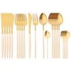 24Pcs Gold Cutlery Set 304 Stainless Steel Dinnerware Set Dinner Knives Forks Coffee Spoon Silverware Kitchen Flatware Tableware