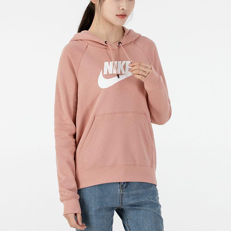 Nike Sportswear Essentials Sweatshirts Women's Pink Hooded Moderate Regular BV4127-609