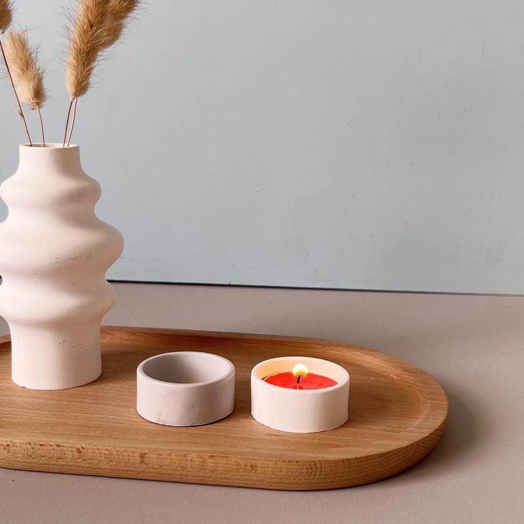 Tealight Silicone Mould Glossy Glossy Candle Holder Mould Plaster Drip Mould White For Home Decor Tealight Candle Making Craft
