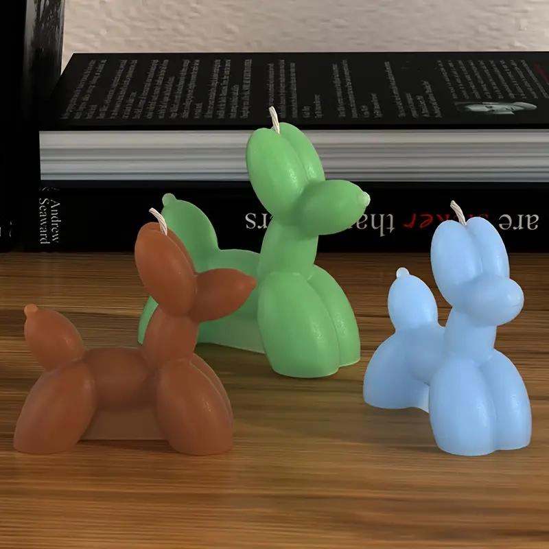 2Pcs Puppy Silicone Mold Handmade DlY Aromatherapy Gypsum Candle Plaster Ornament Wooden Horse Dog Balloonog Drop Glue Silicone