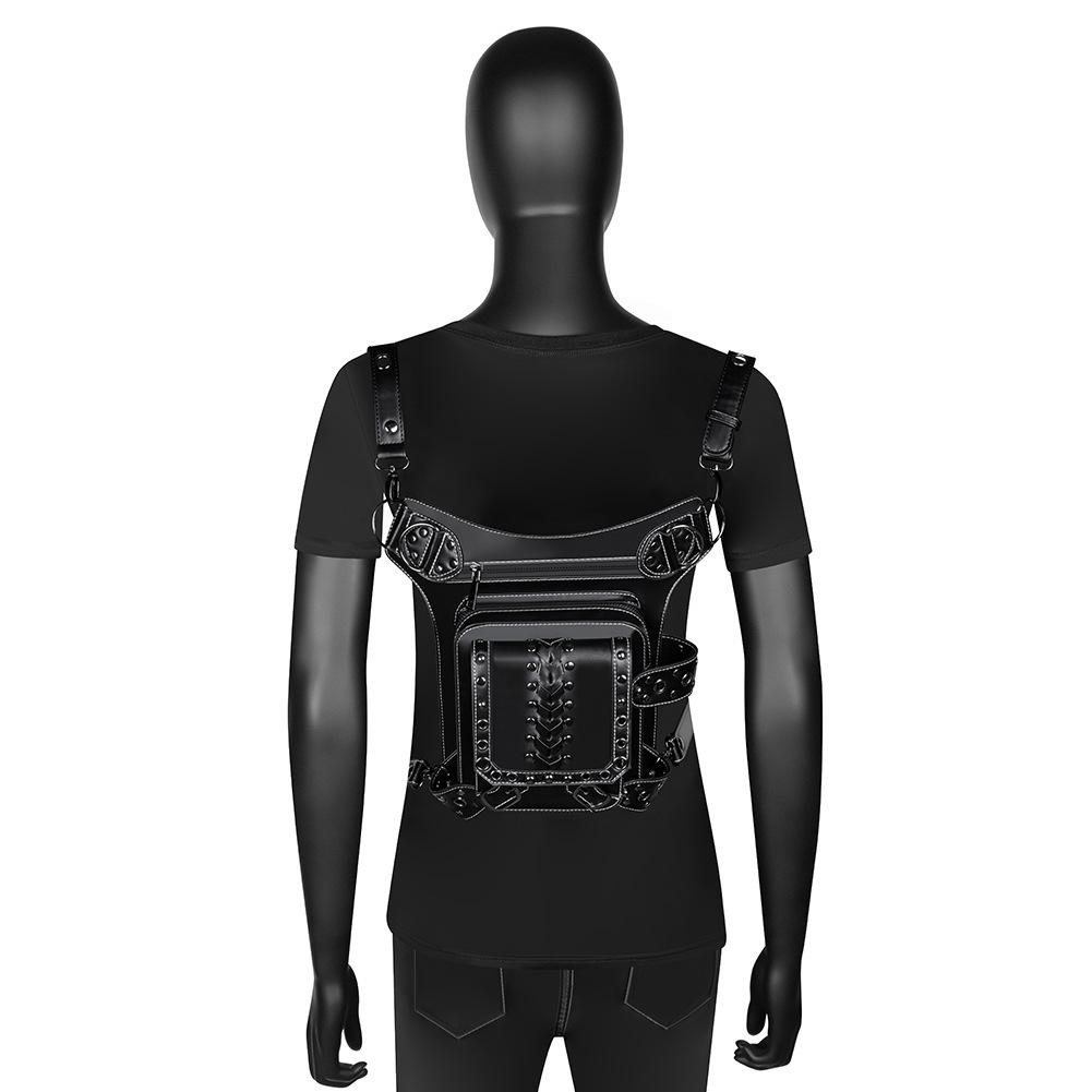Bag Women, Punk Pu Leather Women'S Messenger Bag, Outdoor Cycling Fanny Pack Men
