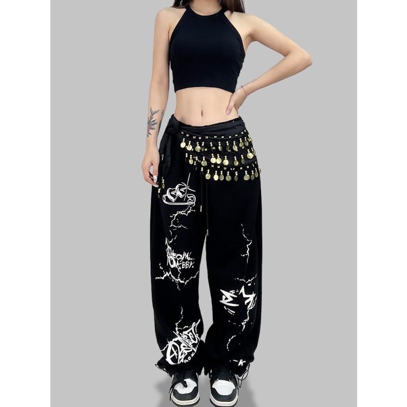 Trendy Thin Loose Hip Hop Graffiti Sweatpants for Summer