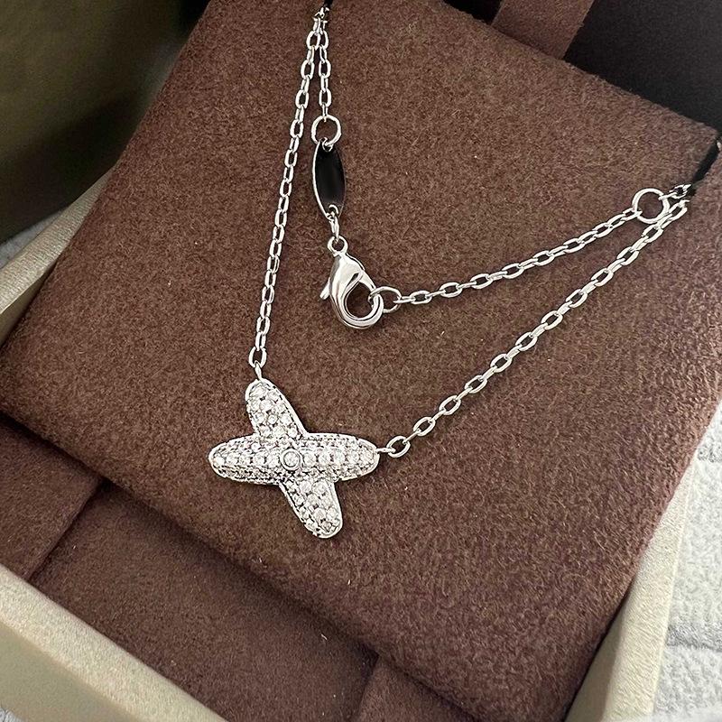 Women s Rose Gold Inlaid Diamond Letter Necklace - Spring/Summer Luxury Clavicle Choker 2025