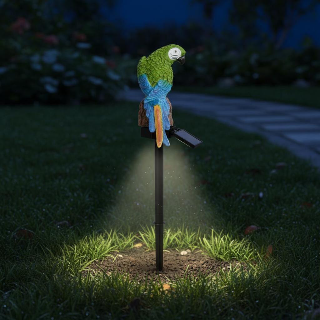 Solar Powered Parrot Garden Light: Waterproof Resin Ornament For Nighttime Holiday Decorations Home Decor Supplies