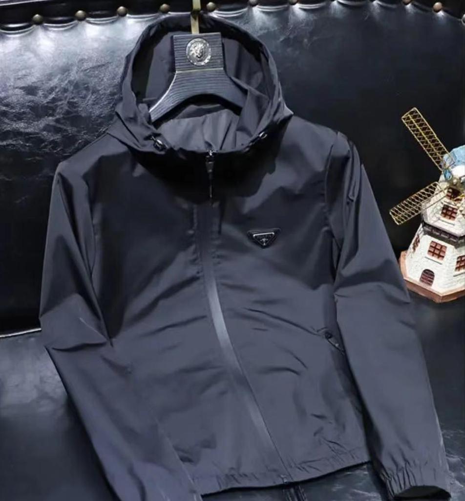 Kurtka męska z kapturem w stylu europejskim 2024: Lekki luksus, modny, prosty – idealny na wiosnę/jesień