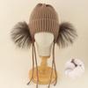 Kids Winter Warm Knitted Set Pom‑pom Hat Scarf Gloves 3‑Pcs Set Or Single Beanie Hat Windproof Ear Protection For Boys Girls Cold Weather Outdoor