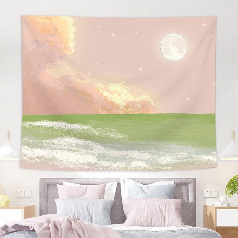 Home Decor Pink Moon Tapestry Background Fabric Oil Painting Dream Moon Room Decor Tapestry 230x180 cm alfombra de piso