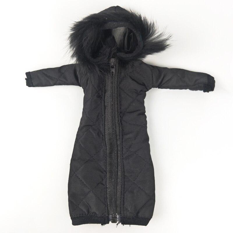 

Довольно длинное пальто, хлопковая одежда для девочек 11,5 дюймов, одежда для кукол, парка для куклы BJD 1/6, детская игрушка, зимняя одежда, куртка, аксессуары для кукол чёрный