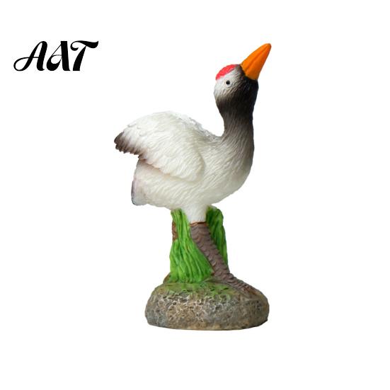 Micro Landscape Decorative Figurines Resin Red-Crowned Bird Figurines, Realistic Statues with Rock Base, Mini Outdoor Rockery Landscaping