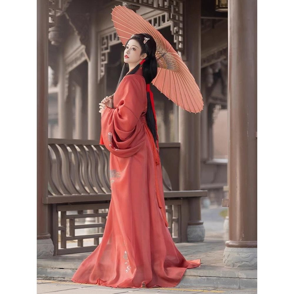 Chinese Spring And Autumn And Warring States Period Style Hanfu, Ma Shan Chu Tomb Restoration Tailed Women's Set